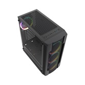Корпус Powercase Mistral X4 Mesh LED, Tempered Glass, 4x 120mm 5-color fan, чёрный, ATX  (CMIXB-L4)