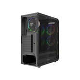 Корпус Powercase Mistral X4 Mesh LED, Tempered Glass, 4x 120mm 5-color fan, чёрный, ATX  (CMIXB-L4)