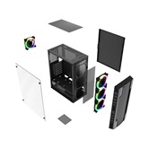 Корпус Powercase Mistral X4 Mesh LED, Tempered Glass, 4x 120mm 5-color fan, чёрный, ATX  (CMIXB-L4)