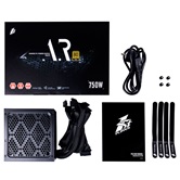 Блок питания 1STPLAYER AR 750W / ATX 2.4, APFC, 80 PLUS Gold, LLC+DC-DC, Taiwan main cap, 120mm fan, non-modular / PS-750AR