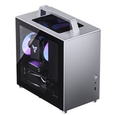 Корпус JONSBO T8 PLUS Silver, TG, 1x140mm FRGB fan, mini-ITX, серебристый