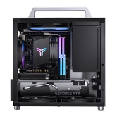 Корпус JONSBO T8 PLUS Silver, TG, 1x140mm FRGB fan, mini-ITX, серебристый