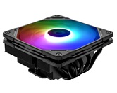 Кулер ID-COOLING IS-55 ARGB LGA1700/1200/115X/AM5/AM4 низкопрофильный высота 55mm (18шт/кор, TDP 125W, PWM, 5 тепл.трубок + медная база, ARGB FAN 120mm, черный) BOX