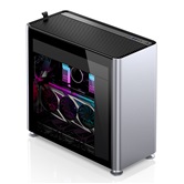 Корпус JONSBO Jonsplus i400-G Silver, TG, mini-ITX, mATX, ATX, серебристый