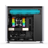 Корпус JONSBO Jonsplus i400-G Silver, TG, mini-ITX, mATX, ATX, серебристый