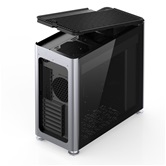 Корпус JONSBO Jonsplus i400-G Silver, TG, mini-ITX, mATX, ATX, серебристый