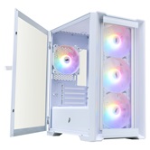 Корпус 1STPLAYER TRILOBITE T4-G GLASS FRGB White / mATX / 4x120mm FRGB fans / T4-G-WH-4F1-W