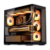 Корпус JONSBO D300 Black, TG (aquarium), mini-ITX, mATX, черный