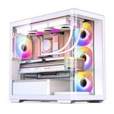 Корпус JONSBO D300 White, TG (aquarium), mini-ITX, mATX, белый