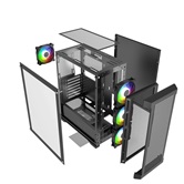 Корпус Powercase Ultimate Black, Tempered Glass, 4x 120mm ARGB fans, ARGB HUB, чёрный, ATX  (CUB-A4)