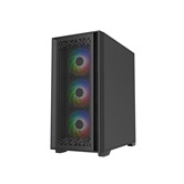 Корпус Powercase ByteFlow Black, Tempered Glass, 4x 120mm ARGB fans, ARGB HUB, чёрный, ATX  (CBFB-A4)