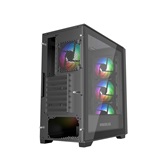 Корпус Powercase ByteFlow Black, Tempered Glass, 4x 120mm ARGB fans, ARGB HUB, чёрный, ATX  (CBFB-A4)