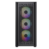Корпус Powercase ByteFlow Black, Tempered Glass, 4x 120mm ARGB fans, ARGB HUB, чёрный, ATX  (CBFB-A4)