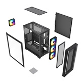 Корпус Powercase ByteFlow Black, Tempered Glass, 4x 120mm ARGB fans, ARGB HUB, чёрный, ATX  (CBFB-A4)