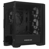 Корпус Powercase Alisio Micro X4B V2, Tempered Glass, 4х 120mm ARGB fans, ARGB HUB, чёрный, mATX  (CAMCXB-A4)