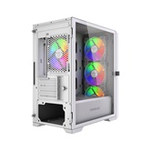 Корпус Powercase ByteFlow Micro White, Tempered Glass, 4х 120mm ARGB fans, ARGB HUB, белый, mATX  (CAMBFW-A4)