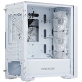 Корпус Powercase ByteFlow Micro White, Tempered Glass, 4х 120mm ARGB fans, ARGB HUB, белый, mATX  (CAMBFW-A4)