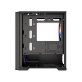 Корпус Powercase ByteFlow Micro Black, Tempered Glass, 4х 120mm ARGB fans, ARGB HUB, чёрный, mATX  (CAMBFB-A4)