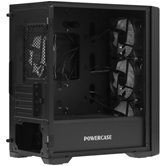 Корпус Powercase ByteFlow Micro Black, Tempered Glass, 4х 120mm ARGB fans, ARGB HUB, чёрный, mATX  (CAMBFB-A4)