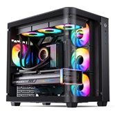 Корпус JONSBO TK-3 Black, TG (aquarium), mini-ITX, mATX, ATX, черный