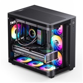 Корпус JONSBO TK-3 Black, TG (aquarium), mini-ITX, mATX, ATX, черный