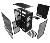 Корпус Lian Li Lancool 207 / Black / Mid-Tower, TG / 2x 140mm ARGB + 2x 120mm non LED fans inc. / G99.LAN207RX.10R