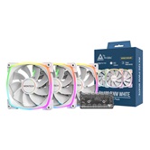 Комплект вентиляторов (3 шт.) Montech RX120 PWM Reverse White / 120mm, 4pin PWM, 3pin ARGB, 800-1600RPM, 59.0CFM, 27.0dBA, Rifle bearing / RX120W3P