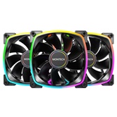 Комплект вентиляторов (3 шт.) Montech RX120 PWM Reverse Black / 120mm, 4pin PWM, 3pin ARGB, 800-1600RPM, 59.0CFM, 27.0dBA, Rifle bearing / RX120B3P