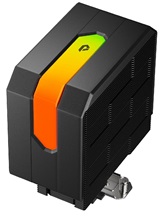 Кулер upHere UP1KC4 Black / 4HPx6mm, 230W TDP, single tower, 1x120mm fan, 600-1650RPM, 68 CFM, 25dBA, ARGB cover / UP1KC4