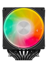 Кулер upHere UE2KC6 Black ARGB / 6HPx6mm, 265W TDP, dual tower, 2x120mm ARGB fans, 600-1650RPM, 68 CFM, 25dBA / UE2KC6