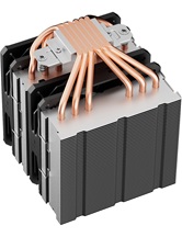 Кулер upHere D6SEK Black / 6HPx6mm, 260W TDP, dual tower, 2x120mm fans, 600-1600RPM, 68.2 CFM, 25dBA / D6SEK