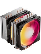 Кулер upHere D6SEC Black ARGB / 6HPx6mm, 260W TDP, dual tower, 2x120mm ARGB fans, 600-1600RPM, 68.2 CFM, 25dBA / D6SEC