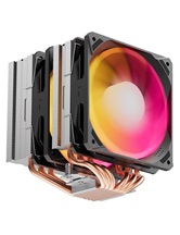 Кулер upHere D6SEC Black ARGB / 6HPx6mm, 260W TDP, dual tower, 2x120mm ARGB fans, 600-1600RPM, 68.2 CFM, 25dBA / D6SEC