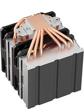 Кулер upHere D6SEC Black ARGB / 6HPx6mm, 260W TDP, dual tower, 2x120mm ARGB fans, 600-1600RPM, 68.2 CFM, 25dBA / D6SEC