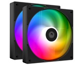 Вентилятор ID-COOLING AS-140-ARGB-K DUET (2 in 1) 140x140x25мм (32шт./кор, PWM, резиновые углы, черный, 300-1800об/мин, супертихий)  BOX