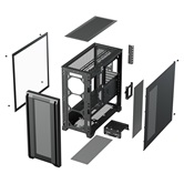 Корпус XASTRA  A500 4ARGB Black ATX/Mesh/ tempered glass / 4x 120mm FC120-ARGB PWM fans/ A500-BK-FC120ARGB-4F-GL