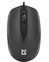 Мышь проводная  Defender Alpha MB-507 USB, черный, 3D, бесшумная, 1,8м  (52507)
