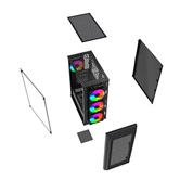 Корпус Powercase Mistral S4B, Tempered Glass, 4x 120mm FRGB Fans, чёрный, ATX  (CMSB-L4)