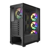 Корпус Powercase Mistral S4B, Tempered Glass, 4x 120mm FRGB Fans, чёрный, ATX  (CMSB-L4)