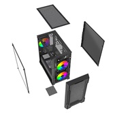 Корпус Powercase Mistral Micro X3B ARGB, Tempered Glass, 3x 120mm ARGB PWM Fan, чёрный, mATX  (CMMXB-A3)
