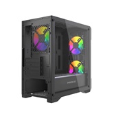 Корпус Powercase Mistral Micro X3B ARGB, Tempered Glass, 3x 120mm ARGB PWM Fan, чёрный, mATX  (CMMXB-A3)