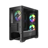 Корпус Powercase Mistral Micro X3B ARGB, Tempered Glass, 3x 120mm ARGB PWM Fan, чёрный, mATX  (CMMXB-A3)