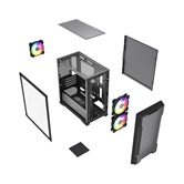 Корпус Powercase Mistral Micro X3B ARGB, Tempered Glass, 3x 120mm ARGB PWM Fan, чёрный, mATX  (CMMXB-A3)