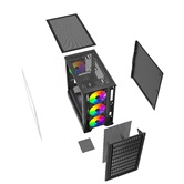 Корпус Powercase Mistral Micro C4B ARGB, Tempered Glass, 4x 120mm ARGB PWM Fan, чёрный, mATX  (CMMCB-A4)