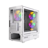 Корпус Powercase Mistral Micro C4W ARGB, Tempered Glass, 4x 120mm ARGB PWM Fan, белый, mATX  (CMMCW-A4)