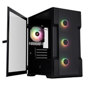 Корпус 1STPLAYER TRILOBITE T3-G ARGB Black / mATX / 4x120mm ARGB fans / T3-G-BK-4F7