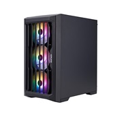 Корпус 1STPLAYER BULLET HUNTER H2 Black / mATX / 4x120mm FRGB fans / H2-BK-4F1