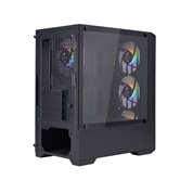 Корпус 1STPLAYER BULLET HUNTER H2 Black / mATX / 4x120mm FRGB fans / H2-BK-4F1
