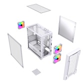 Корпус Powercase Mistral Micro X3W ARGB, Tempered Glass, 3x 120mm ARGB PWM Fan, белый, mATX  (CMMXW-A3)
