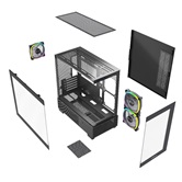Корпус Powercase Vision Micro M3B, Tempered Glass, 3x 120mm ARGB PWM Fan, чёрный, mATX  (CVMMB-A3)